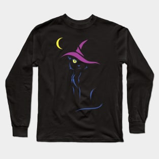 Halloween Black Cat Long Sleeve T-Shirt